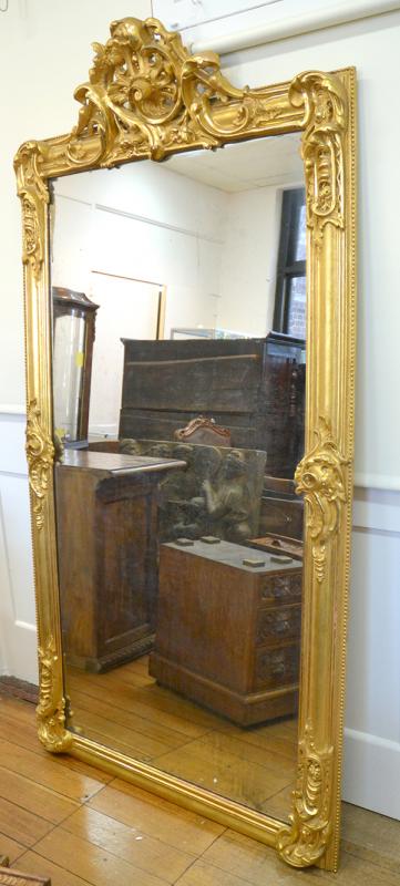 Appraisal: A FOLIATE CARVED FRENCH GILT WOOD PIER MIRROR TH CENTURY