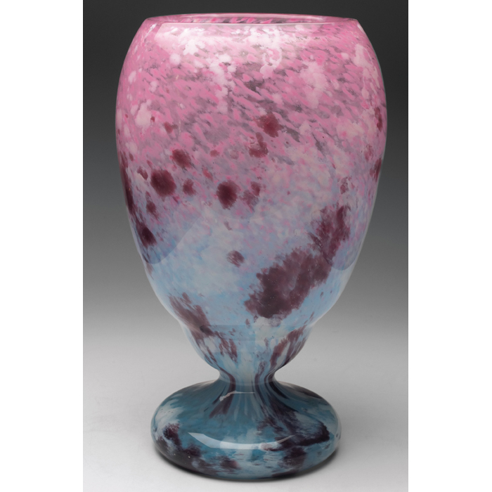 Appraisal: Art Glass vase bulbous form in different shades of mottled