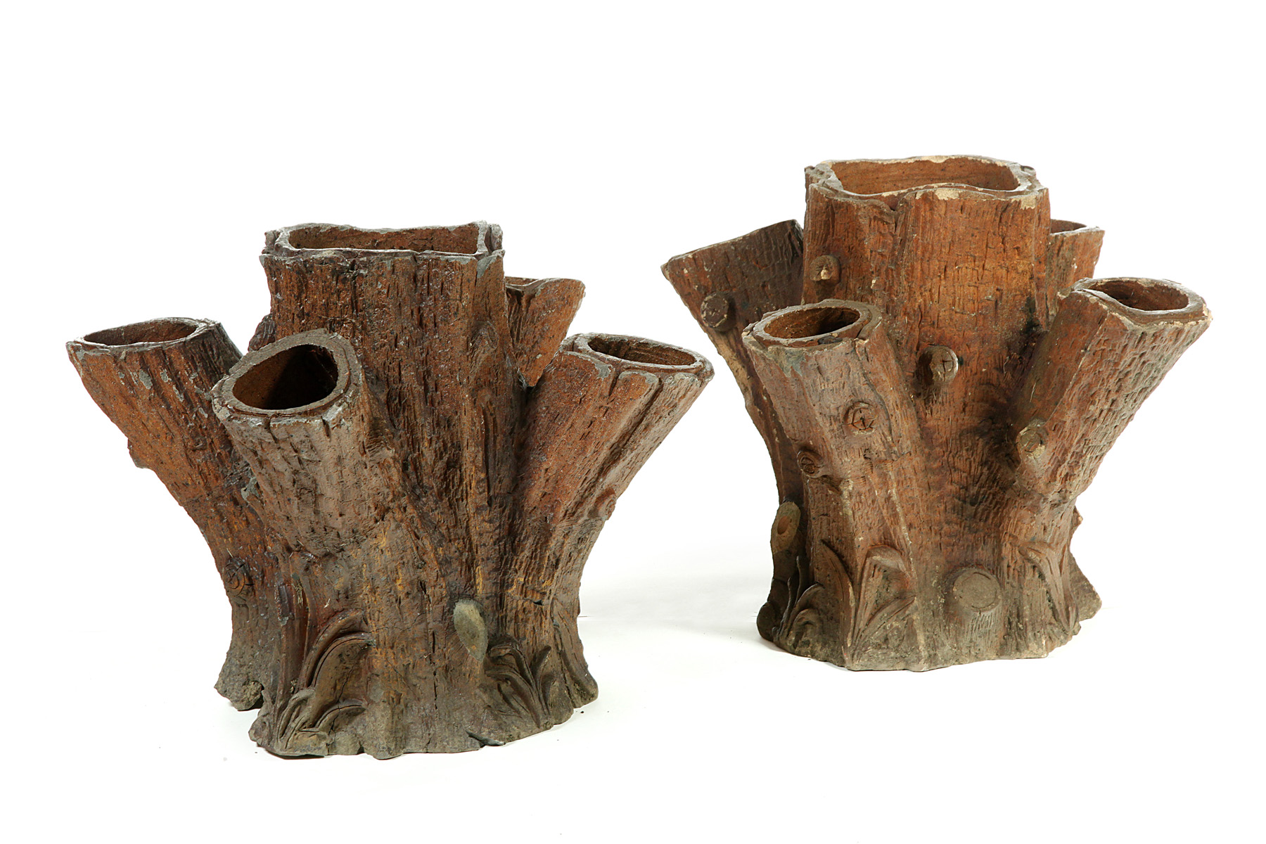 Appraisal: PAIR OF SEWERTILE PLANTERS Probably Ohio early th century Massive