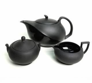 Appraisal: Three Piece Wedgwood Tea Set A chocolate brown tea pot