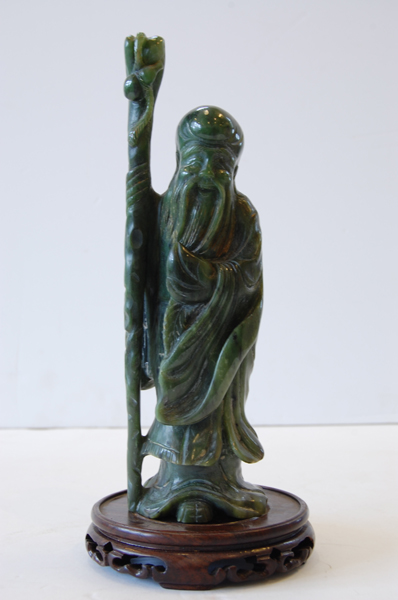 Appraisal: CHINESE JADE FIGURE SHOU LAO REPUBLIC PERIOD