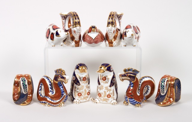 Appraisal: Five pairs of Royal Crown Derby animal figures including platypus