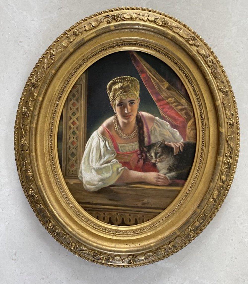 Appraisal: RUSSIAN SCHOOL LATE TH EARLY TH CENTURY PAINTINGYoung Woman and