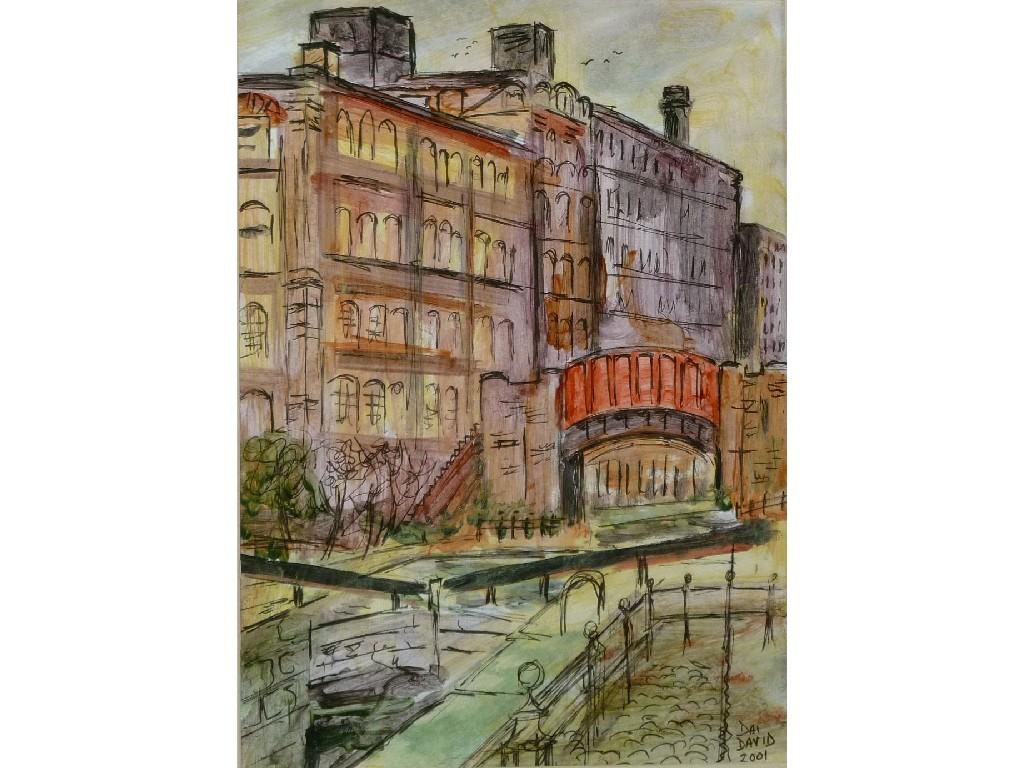 Appraisal: DAI DAVID PEN AND WASH DRAWING 'Royal Mill Ancoats Manchester'