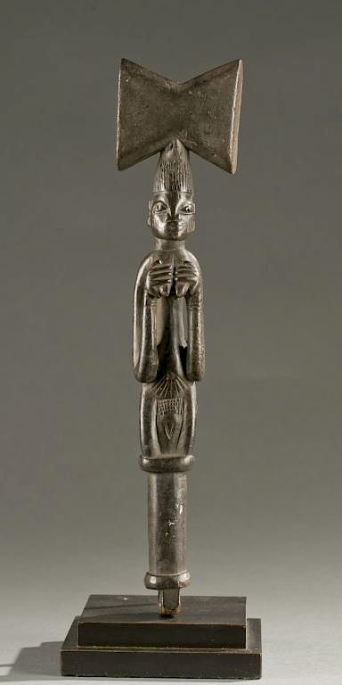 Appraisal: Yoruba Shango staff th cen A Shango staff with a