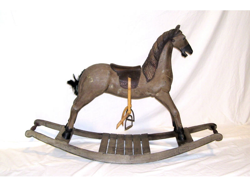 Appraisal: Replica Wooden Rocking Horse Fine example of a replica of