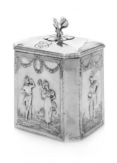 Appraisal: A German Silver Tea Caddy B Neresheimer Sohne Hanau Late