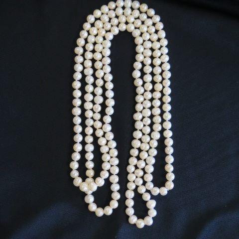 Appraisal: Pearl Necklace opera length freshwater mm to mm long