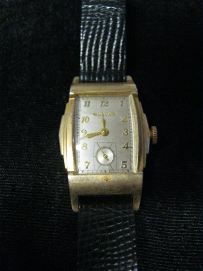 Appraisal: Gentleman's yelow gold filled wristwatchbulova art deco period