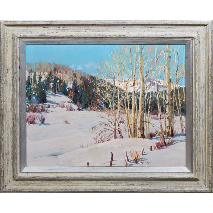 Appraisal: Alan Wolton English Aspen Row oil on canvas signed and