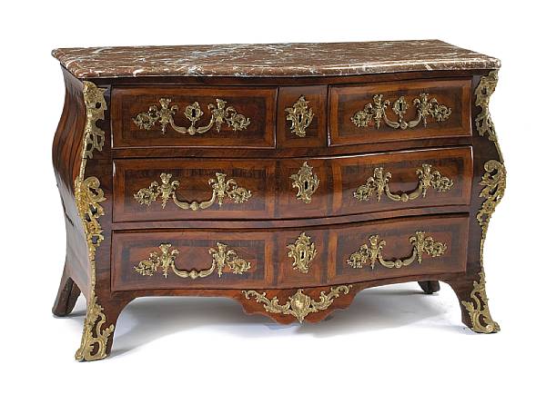 Appraisal: A Louis XV gilt bronze mounted parquetry rosewood and kingwood