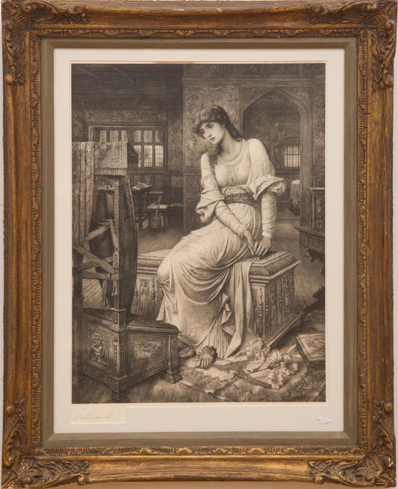 Appraisal: AFTER JOHN MELHUISH STRUDWICK - ELAINE Photomechanical print on wove