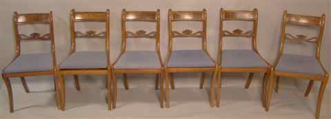 Appraisal: SET OF SIX REGENCY STYLE MAHOGANY DINING CHAIRS each recatangular