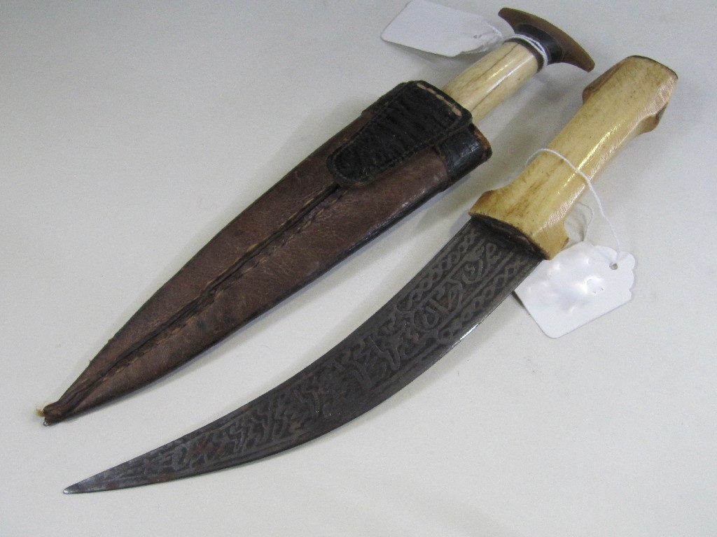 Appraisal: Lot comprising bone handled Eastern dagger and a North African