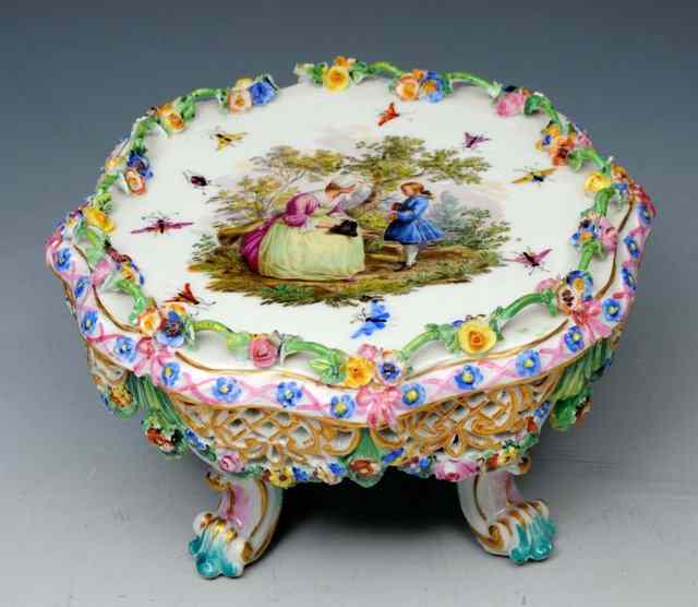 Appraisal: A MEISSEN JEWEL STAND circa in the shape of a