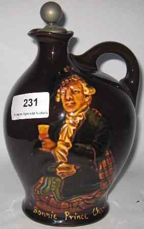 Appraisal: Royal Doulton Kingsware Bonnie Prince Charlie Dewars Whisky Flask Height