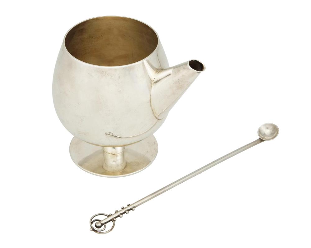 Appraisal: A William Spratling sterling silver martini pitcher and spoon William