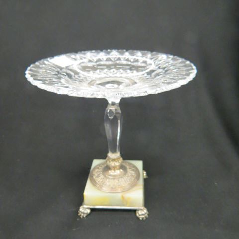 Appraisal: Pairpoint Cut Glass Silverplate Onyx Compote signed excellent