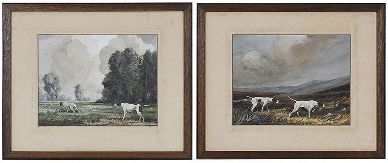 Appraisal: Reuben Ward Binks British - Two sporting scenes Pointers at