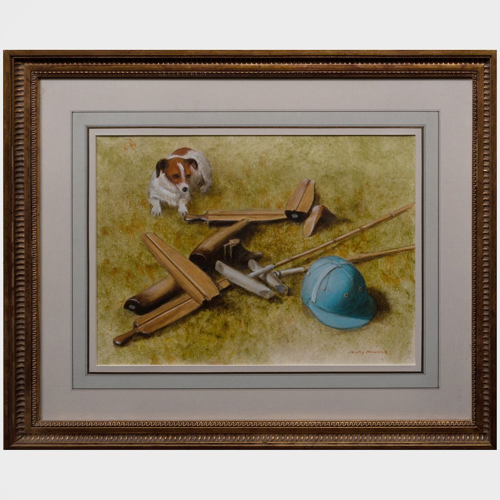 Appraisal: Henry Koehler - Polo Player's Friend Oil on paper signed