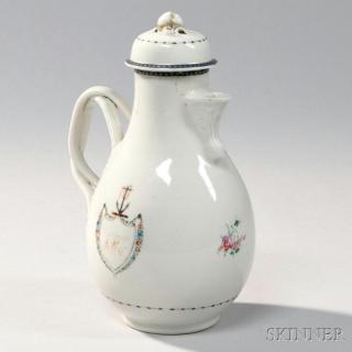 Appraisal: Pear-shaped Export Porcelain Coffeepot China early th century the domed