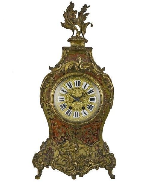 Appraisal: A mantel clock of Boulle design the tortoiseshell and brass