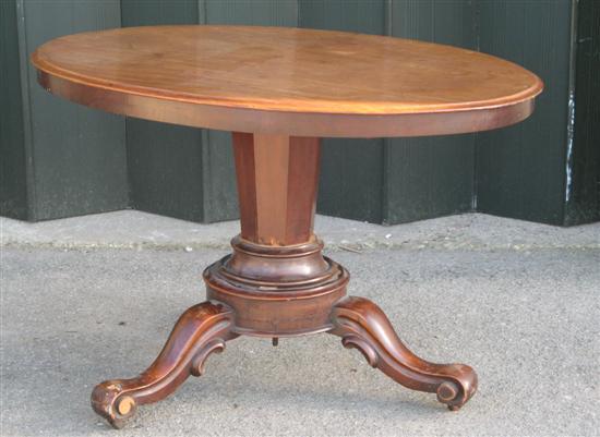 Appraisal: th Century mahogany tilt top breakfast table on column supports