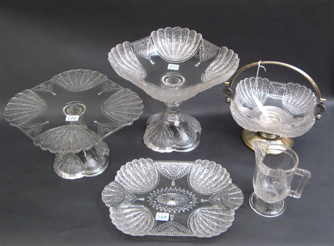 Appraisal: COLLECTION AMERICAN MOLDED GLASS TABLEWARE manufactured by George Duncan's Son's