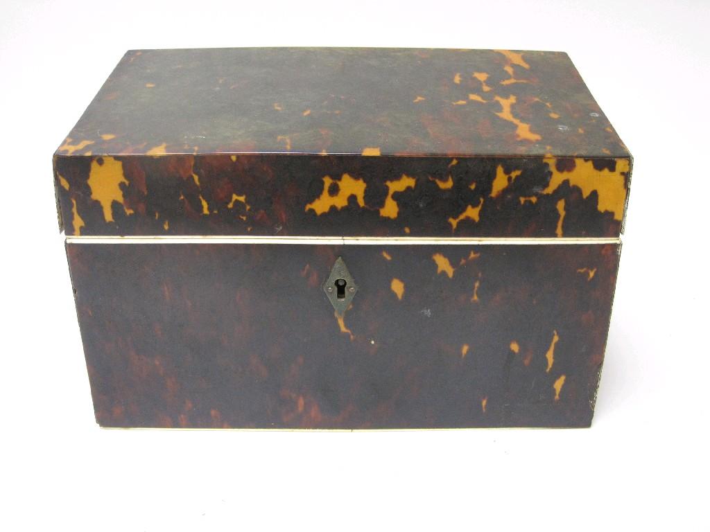 Appraisal: A th Century tortoiseshell Box with hinged sloping lid in