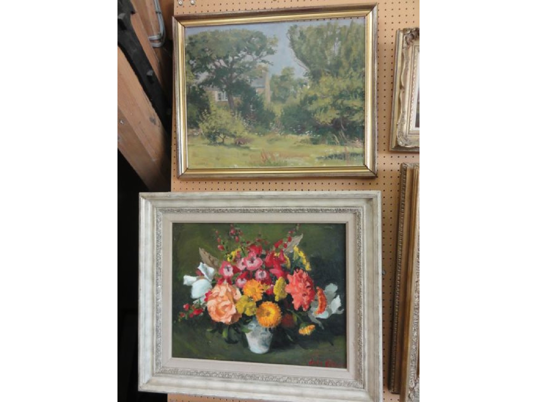 Appraisal: An oil painting on board of a colourful floral still