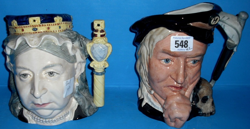 Appraisal: Royal Doulton Large Character jugs Hamlet D and Queen Victoria