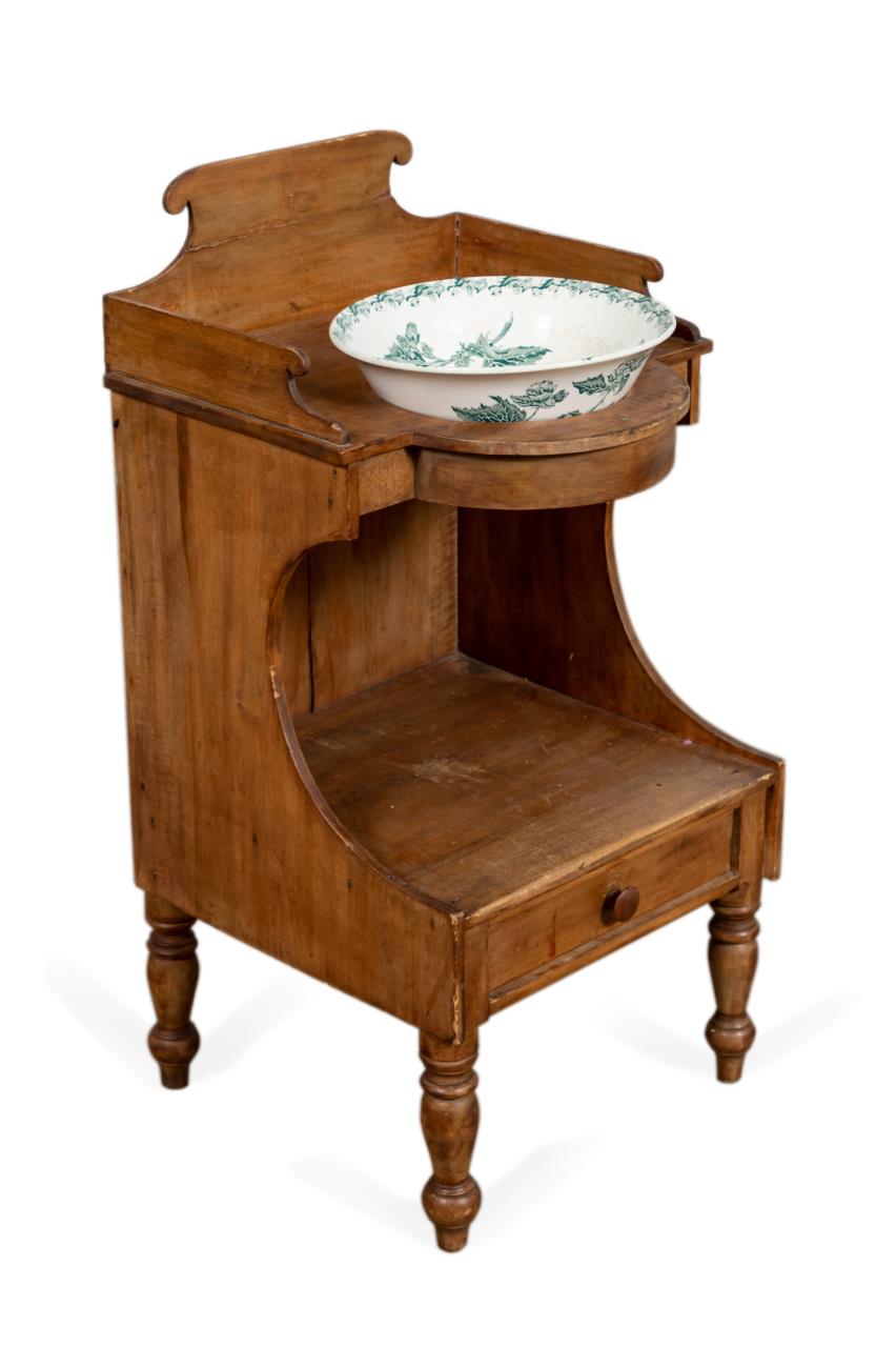 Appraisal: TH C PROVINCIAL SHERATON WASHSTAND AND BASIN English provincial Sheraton