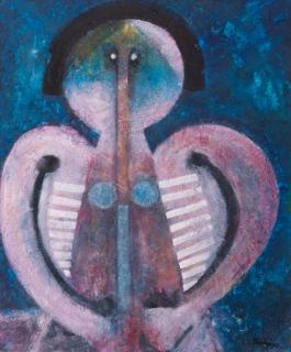 Appraisal: R Tamayo Hombre de Luna Oil Sand On Canvas Rufino