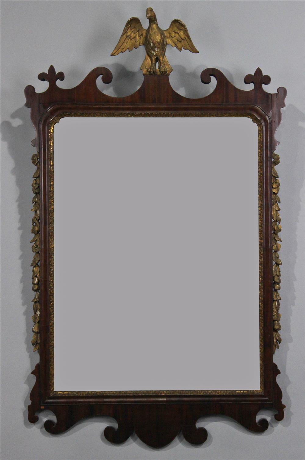 Appraisal: CHIPPENDALE STYLE MAHOGANY AND GILT MIRROR purportedly purchased in at