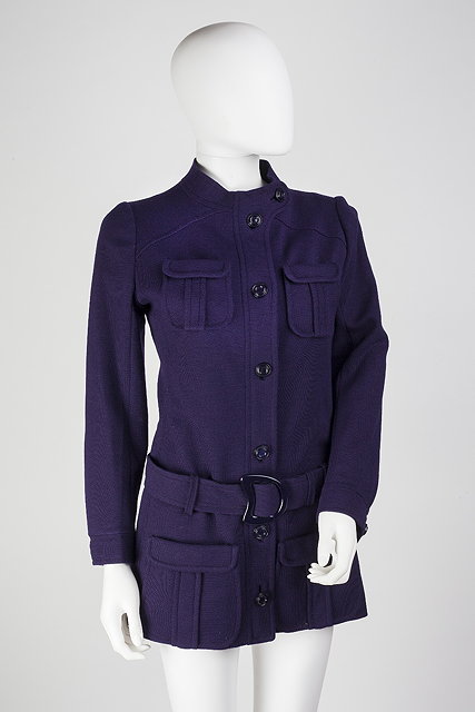 Appraisal: An Emanuel Ungaro purple fitted jacket with round neck full