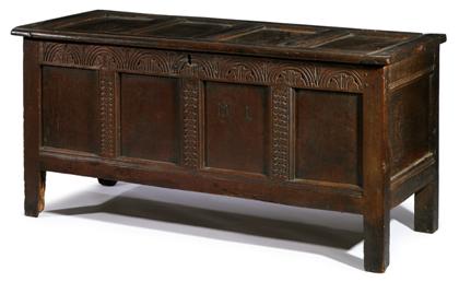 Appraisal: English carved oak coffer late th early th century