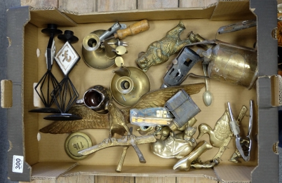 Appraisal: A collection of metalware items to include large brass eagle