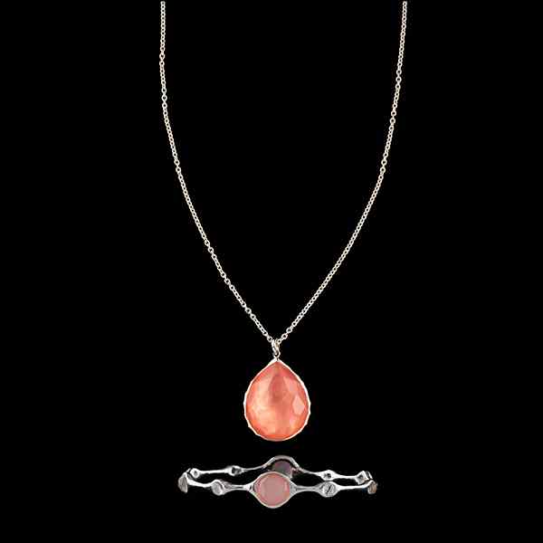 Appraisal: Ippolita Pendant Necklace and Bangle Ippolita sterling silver teardrop pendant