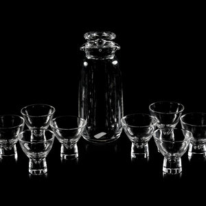 Appraisal: A Nine-Piece Steuben 'Teardrop' Cocktail Set th Century comprising one