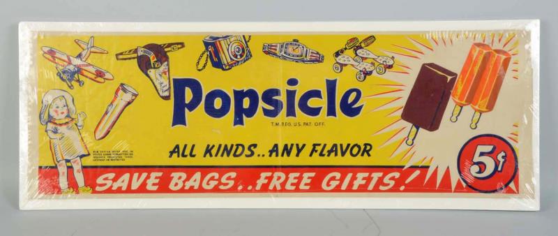 Appraisal: Popsicle Cloth Promo Sign This cloth Popsicle sign promotes the