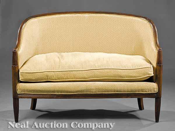 Appraisal: A Rare French Art Deco Mahogany Settee late s D