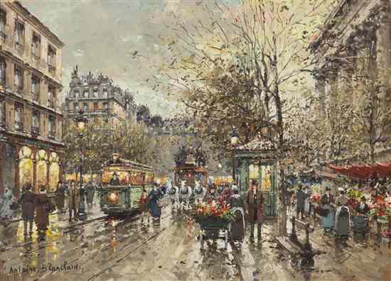 Appraisal: Antoine Blanchard French - Marche au Fleurs de la Madeleine