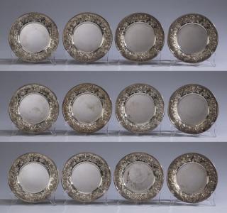 Appraisal: S Kirk Son sterling Repousse bread plates S Kirk Son