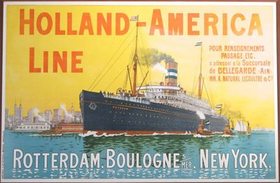 Appraisal: Holland and America Line' a lithographic shipping poster published by