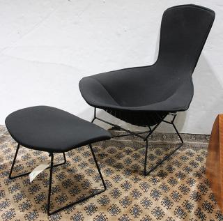 Appraisal: Harry Bertoia for Knoll Bird chair and ottoman Harry Bertoia