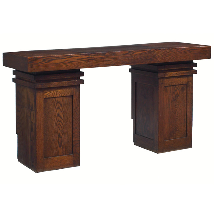 Appraisal: Prairie School desk designed by E E Roberts paneled form