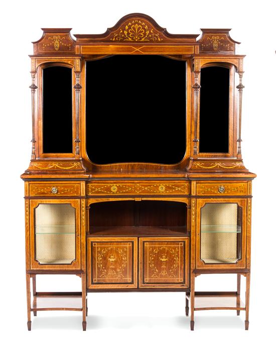 Appraisal: Sale Lot An Edwardian Marquetry Decorated Sideboard maple co in