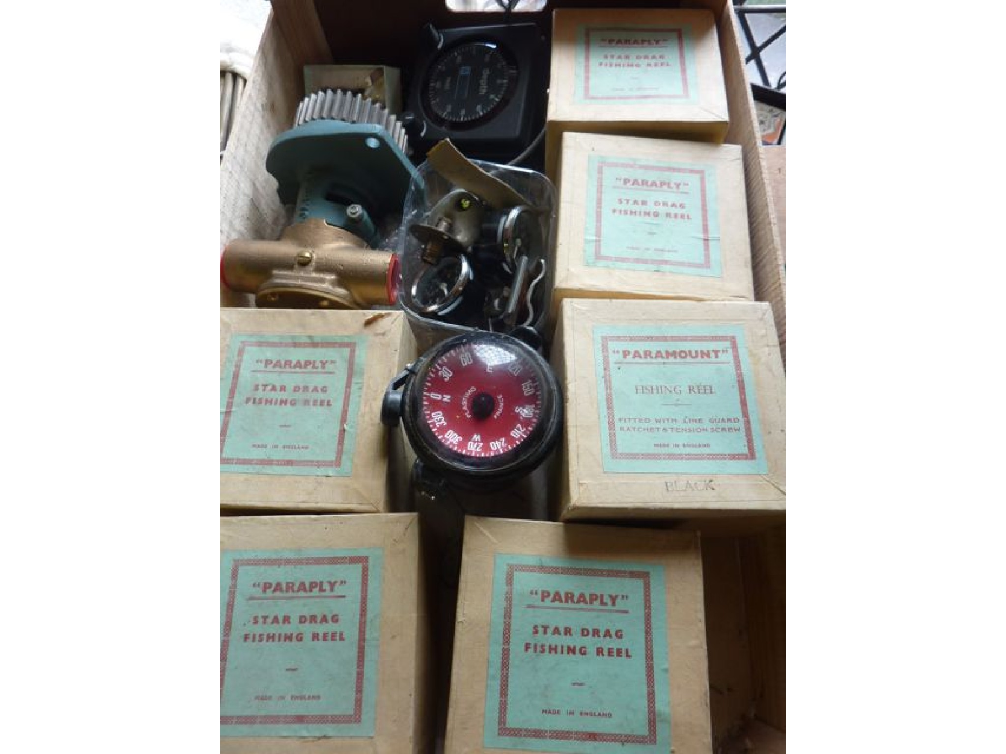 Appraisal: Six vintage fishing reels within original boxes to include the