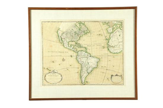 Appraisal: MAP OF THE AMERICAS BY GUILLAUME DELISLE FRANCE - Handcolored