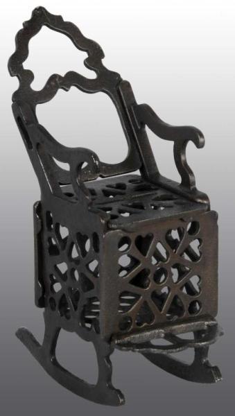 Appraisal: Cast Iron Rocking Chair Still Bank Description Manufactured by Enterprise